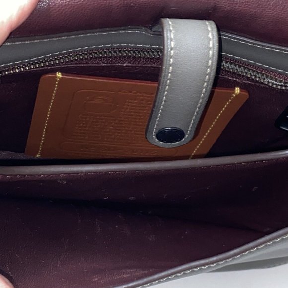 Genuine Coach Crossbody Saddle Bag No SD-20115 Gray Glove Tanned leather - Picture 9 of 12